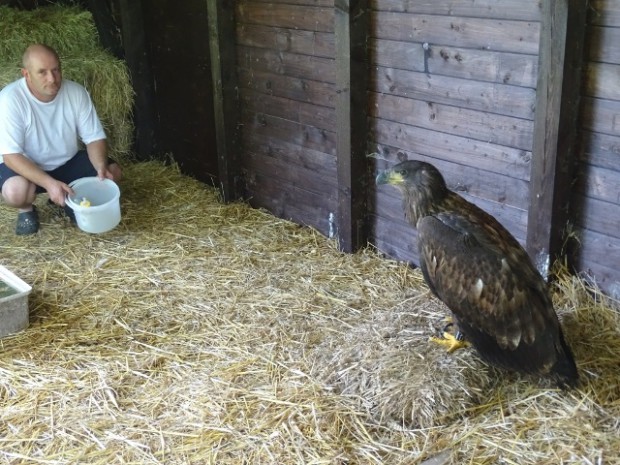 Der Patient mit seinem Pfleger (Foto: J. Krüger)