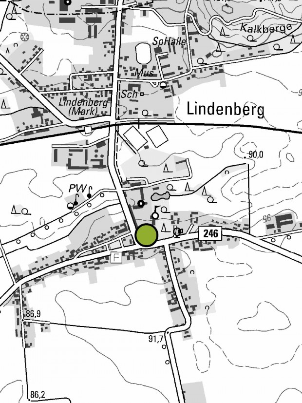 Linden in Lindenberg (Karte veröffentlich mit Genehmigung Geobasisinformation Brandenburg GBG-G 1/99)