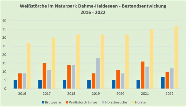 weißstörche NP DH Bestandsentwicklung 2016 2022 Bild1 620x357 Storchenpopulation im Blick