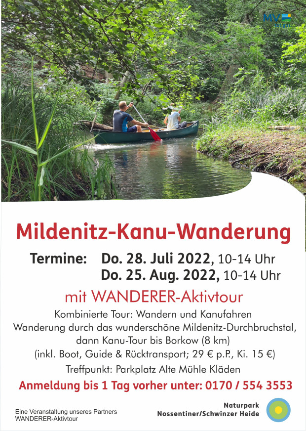 Plakat Mildenitz Kanutour 2022 620x872 Mildenitz Kanu Wanderung