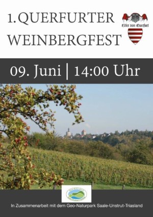 Plakat Final 300x424 1. Querfurter Weinbergfest in Zusammenarbeit mit dem Geo Naturpark Saale Unstrut Triasland