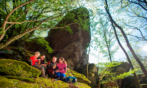 Gemeinsames Naturerleben am Fuße des Rinsleyfelsens cTAG Lennestadt und Kirchhhundem Foto Klaus Peter Kappest Gemeinsames Naturerleben am Fuße des Rinsleyfelsens cTAG Lennestadt und Kirchhhundem Foto Klaus Peter Kappest 19. September: Von Riesen, Wallburgen, Fürsten und Handelswegen