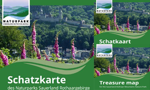 Schatzkarte 3sprachig quer Schatzkarte 3sprachig quer Was ist los im Naturpark Sauerland Rothaargebirge?