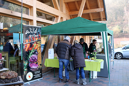 Grillen Grillen Wilde Sau begeisterte Besucher für Wildschweinfleisch