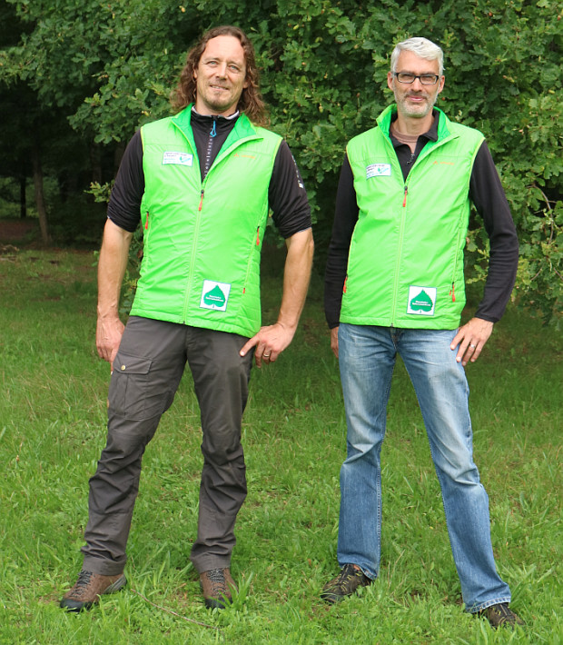 Die Gebietsbetreuer für Grünland im Naturpark Spessart, links Christian Salomon, rechts Torsten Ruf (Foto D. Kaiser)