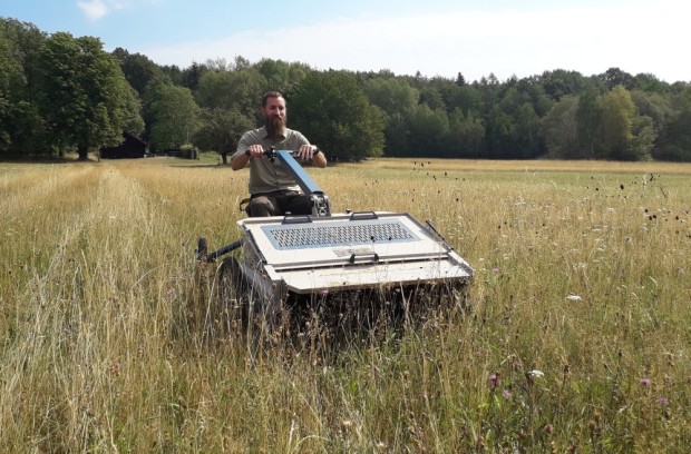 Ranger Andreas Gries bei der Saatgut-Ernte im Juli - Foto Christian Salomon1