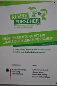 Die zukünftige Naturpark-Kita Menz wurde von der IHK mit dem Titel "Haus der kleinen Forscher" ausgezeichnet.