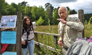 Auf dem Moorsteg an der Station "Grubitzwisch"