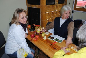Friedrun Sinnecker bei der Sortenbestimmung