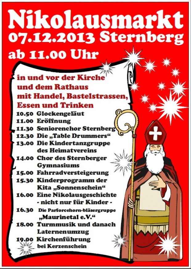 Plakat für Sternberger Weihnachtsmarkt