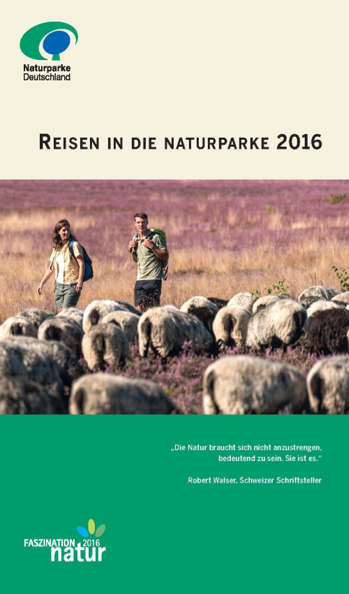 Titel Reisebroschüre Beitrag „Faszination Natur!“ – Reisen in die Naturparke 2016
